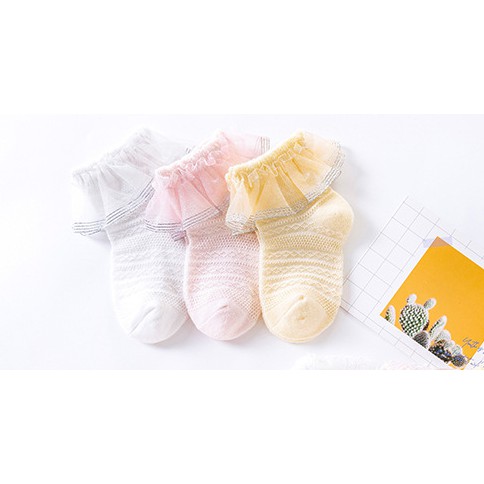 ELFYDO - KS12 Kaos Kaki Renda Bayi Anak Perempuan Newborn