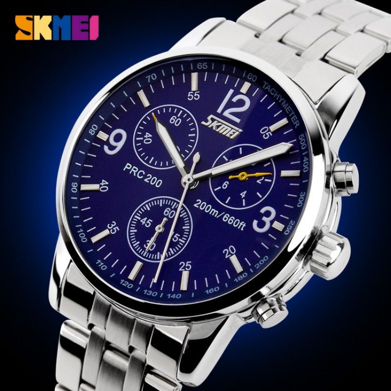 NEW SALE SKMEI 9070S Jam Tangan Pria Analog Tali Stainless