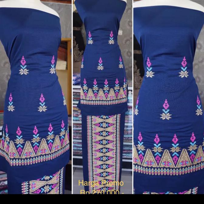 Bukittinggi Original Kain Bordiran Navy Bordiran Sulaman