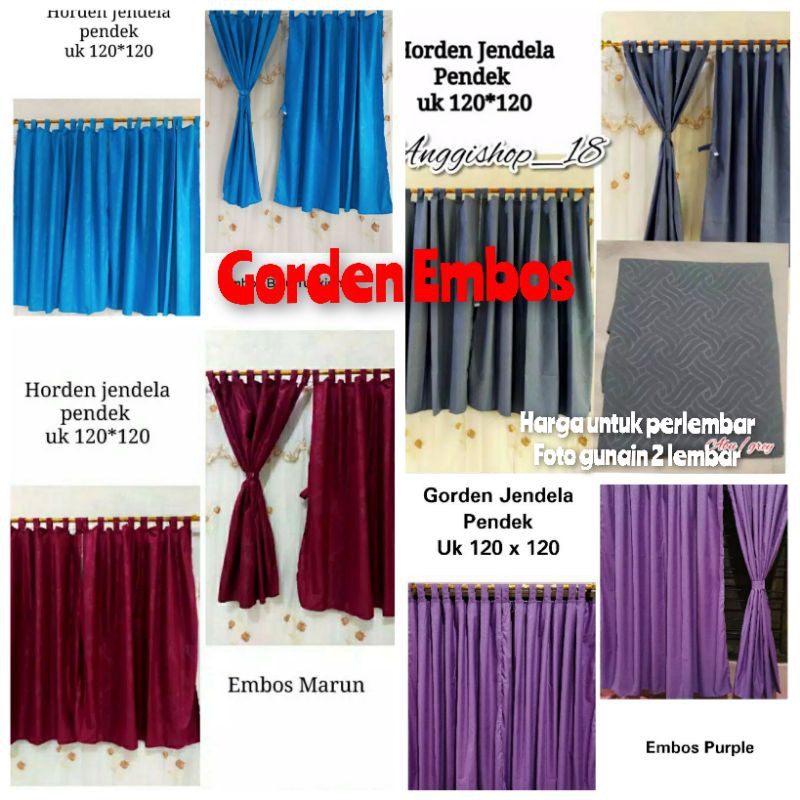 Gorden Jendela Pendek Polos Embos Gorden Kecil Jendela Gorden Jendela Pendek Polos Embos Gorden Kecil Jendela