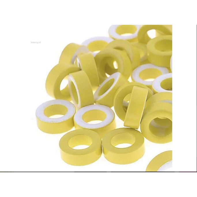 toroid ring 3.3cm ferrite ferit ring toroid kuning putih 33mm