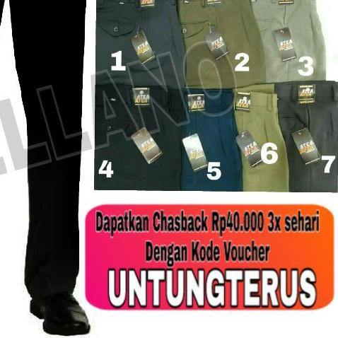 ☎ Celana Formal Panjang Pria Semibegie Kerja Kantor Bahan Kain Twist Atea Size 27-40 Big Size Jumbo 