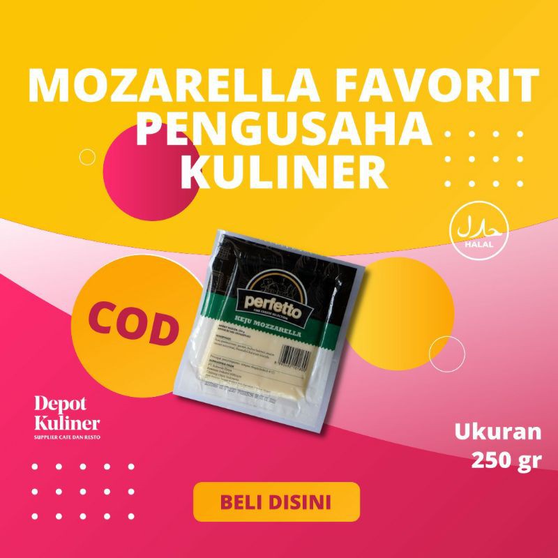 Keju Mozarella Murah Merk Perfetto 250 Gram Mozarella Perfeto