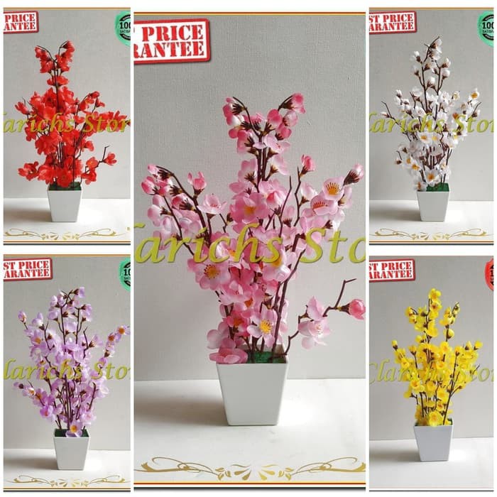 Bunga Sakura Plastik T35cm Bunga Sakura Imitasi Dekorasi Imlek