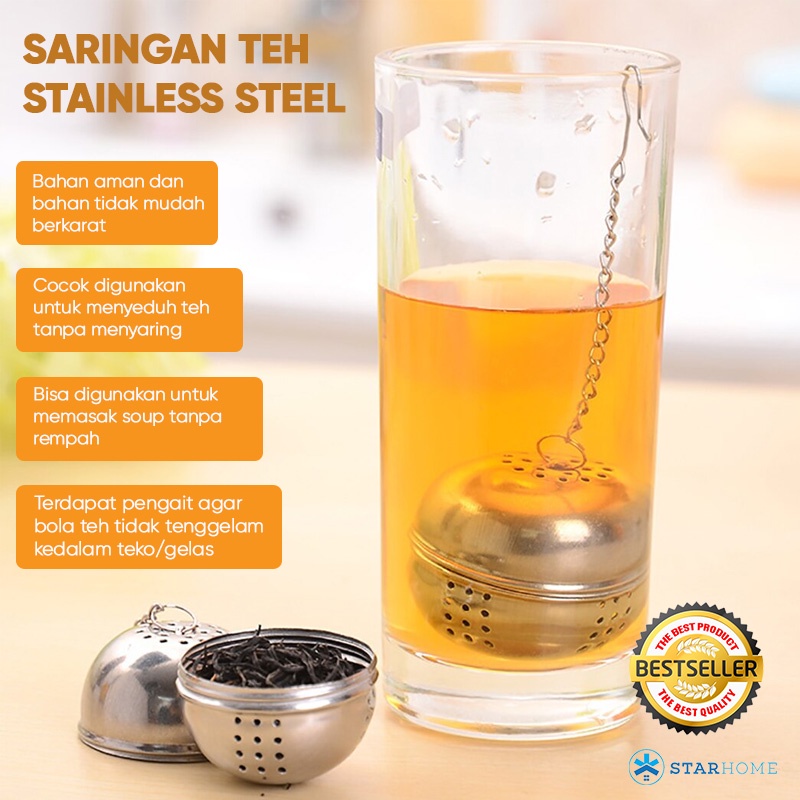 Saringan Teh Filter Teh Wadah Daun Teh Tea Infuser Ball Tea Strainer Saringan Bumbu Masak