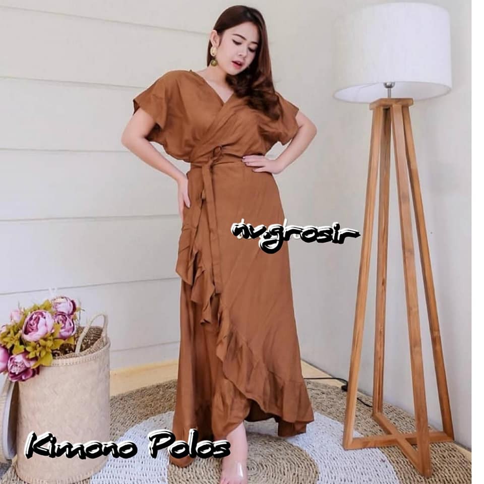 LONG DRESS KIMONO POLOS (PILIH)