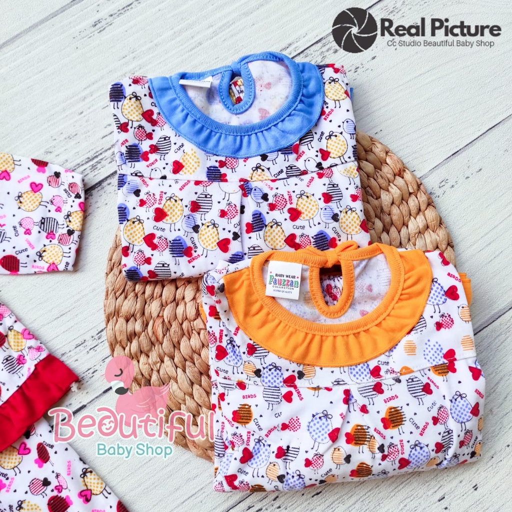 Setelan Baju Bayi Panjang Motif Bird / Setelan Piyama Bayi Perempuan 3-12 Bulan / Baju Bayi Perempuan Fauzan / Baby.ou