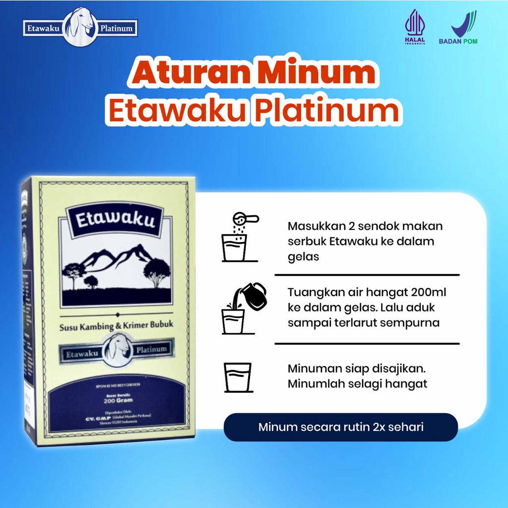 Etawaku Platinum Susu Kambing Etawa &amp; Krimer Nabati Rendah Gula - Asli 100% Susu Kambing