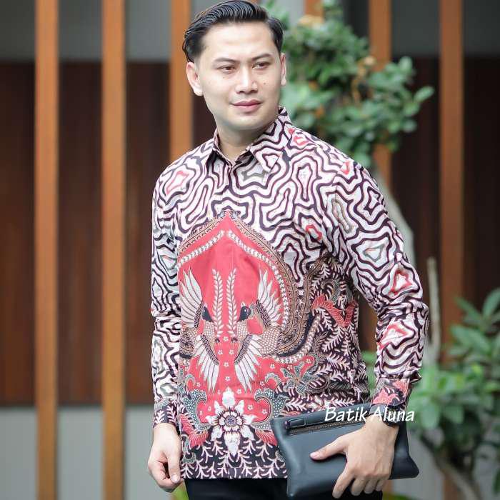 Batik Pria Solo Lengan Panjang Slim Fit Batik Premium Pria Original Produksi Batik Aluna Gba 022