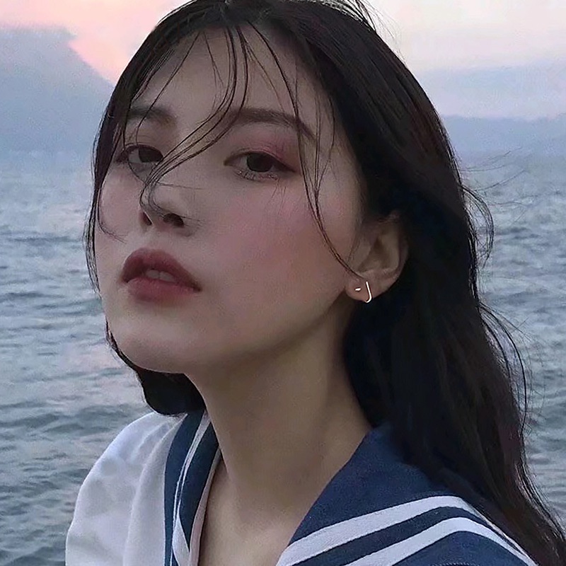 Roselife 1 Pasang Anting Tusuk Gantung Asimetris Desain Geometri Bahan Metal Untuk Wanita
