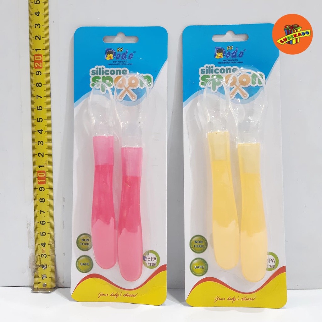 MAKASSAR! DODO SILICONE SPOON DAC037 - Sendok Makan Silikon Bayi