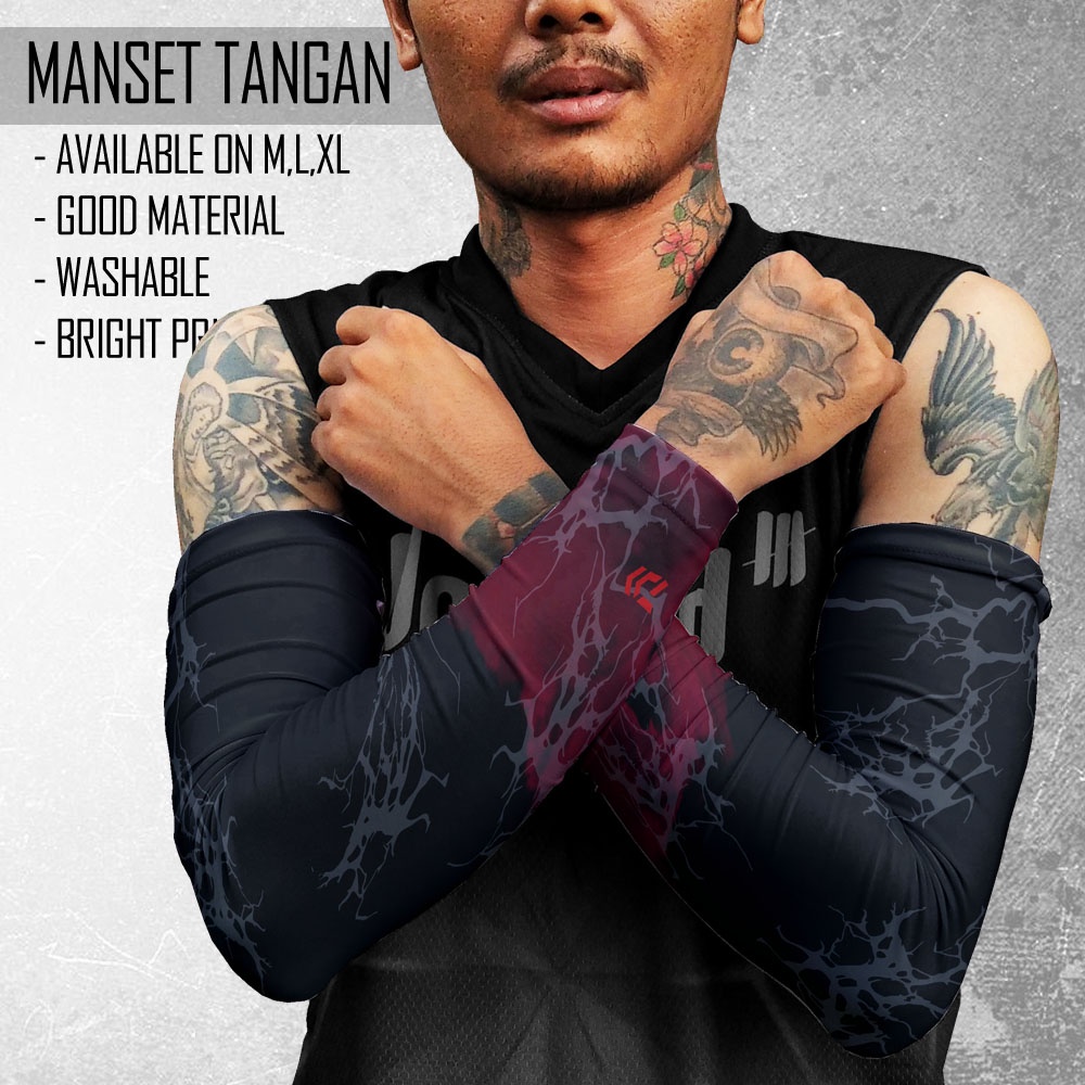 Manset Tangan Arm Sleeve Deker Lengan Pria Wanita Mancing Elastis 134 - Handsock Deker Voli