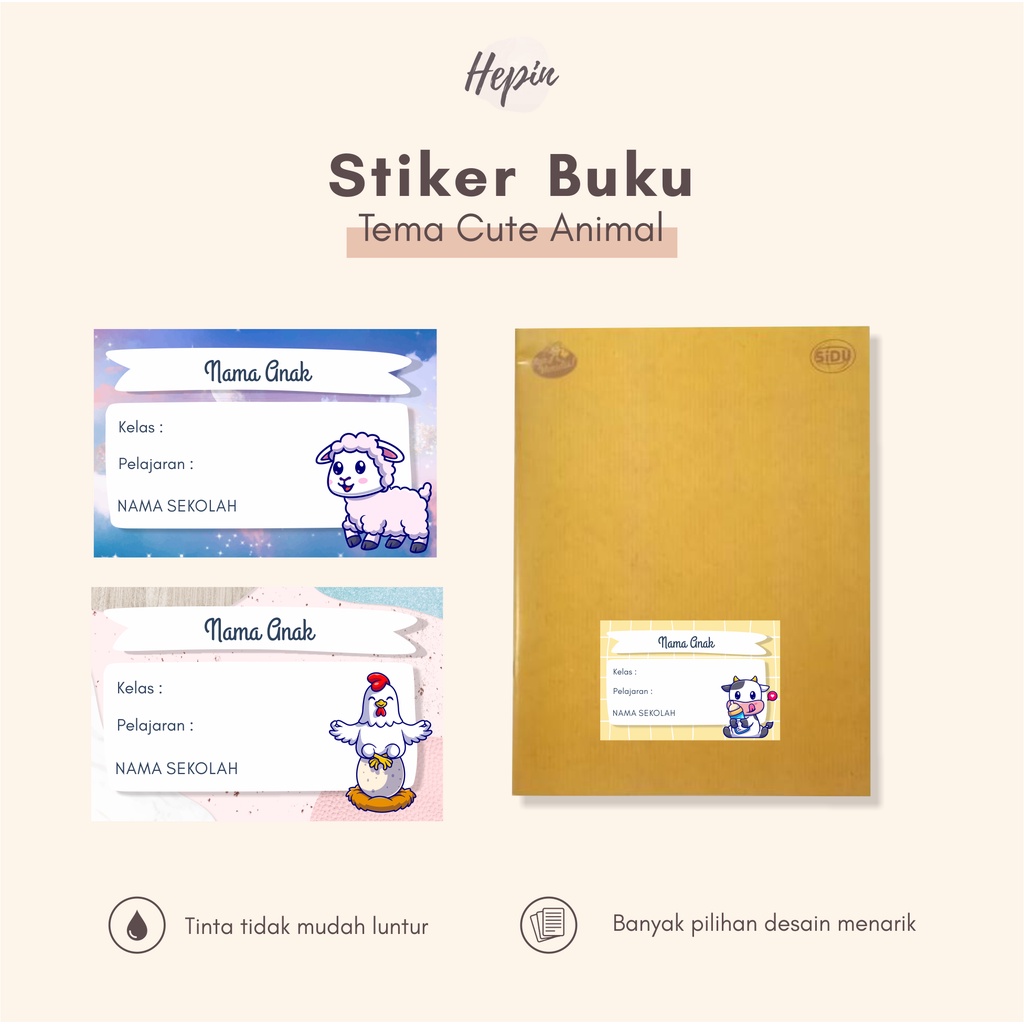 

(30pcs)lucu murah/cetak Stiker dan label buku pelajaran edisi CUTE ANIMAL
