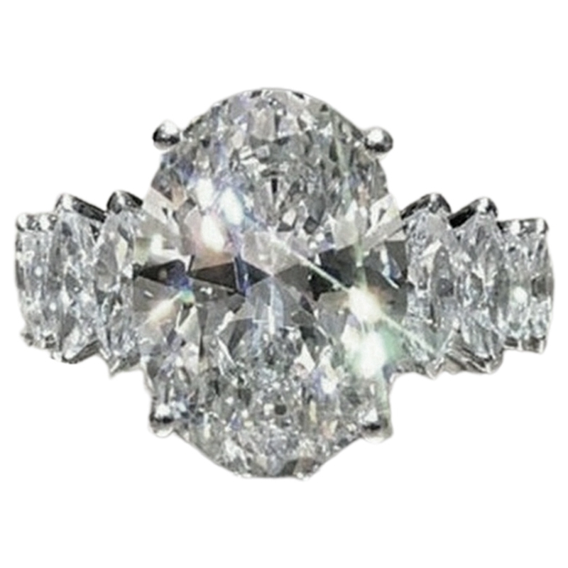 Princess Big Diamond 925 Sterling Silver Ring Fashion Bride Engagement Party Jewelry Wedding Band Size 5-11