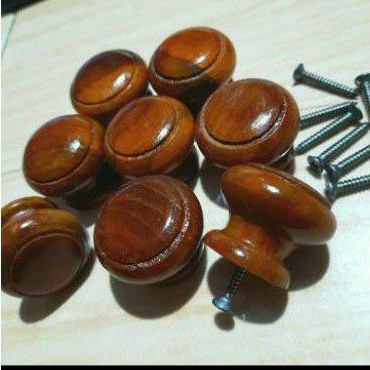 Tarikan laci bulat kayu knop kayu tarikan laci tarikan pintu handle pintu bulat tarikan bulat tarika