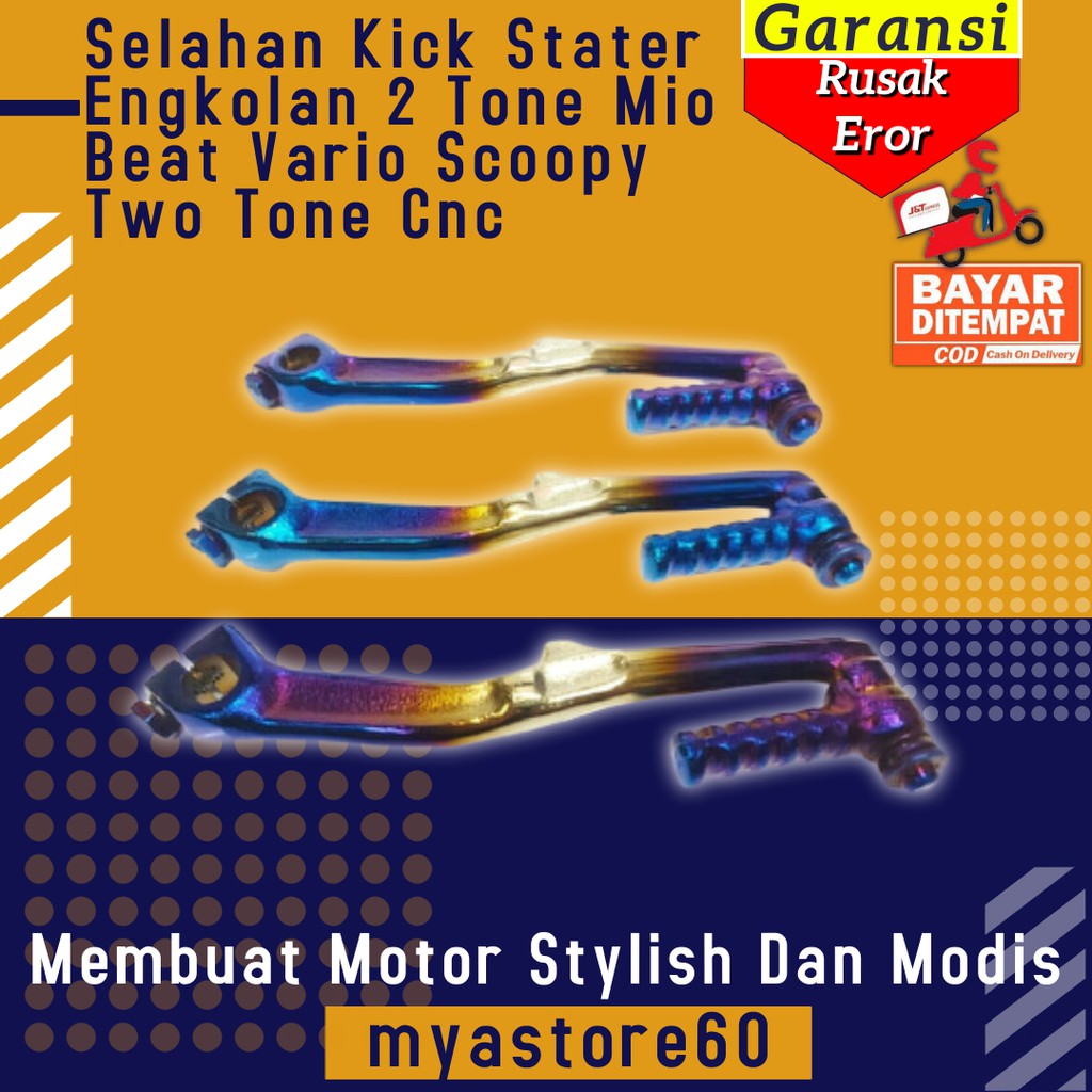 Selahan Kick Stater Engkolan Mio Beat Vario Scoopy Twotone Two Tone Cnc Variasi Aksesoris Motor