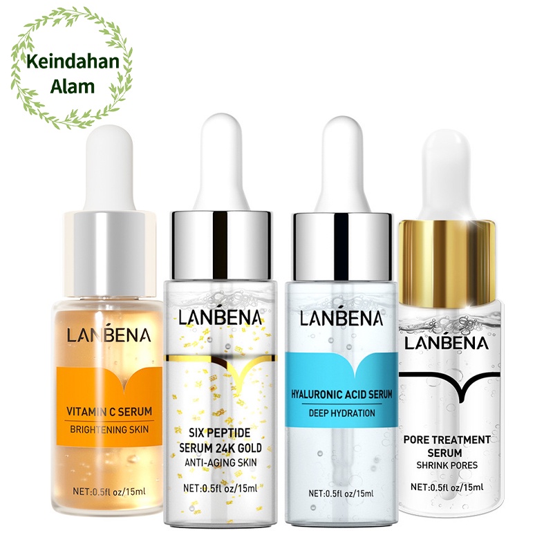 LANBENA Serum Essence Wajah  - Serum Vitamin C whitening / Pore Treatment Mengecilkan Pori / 24K Gold Serum Peptide  Anti Aging / Essence Hyaluronic Acid moisturizing