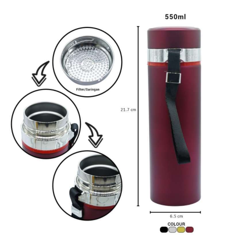 Minibest Thermos Stainless Steel polos Elegant Tumbler tahan panas dingin 550ml VC002,009