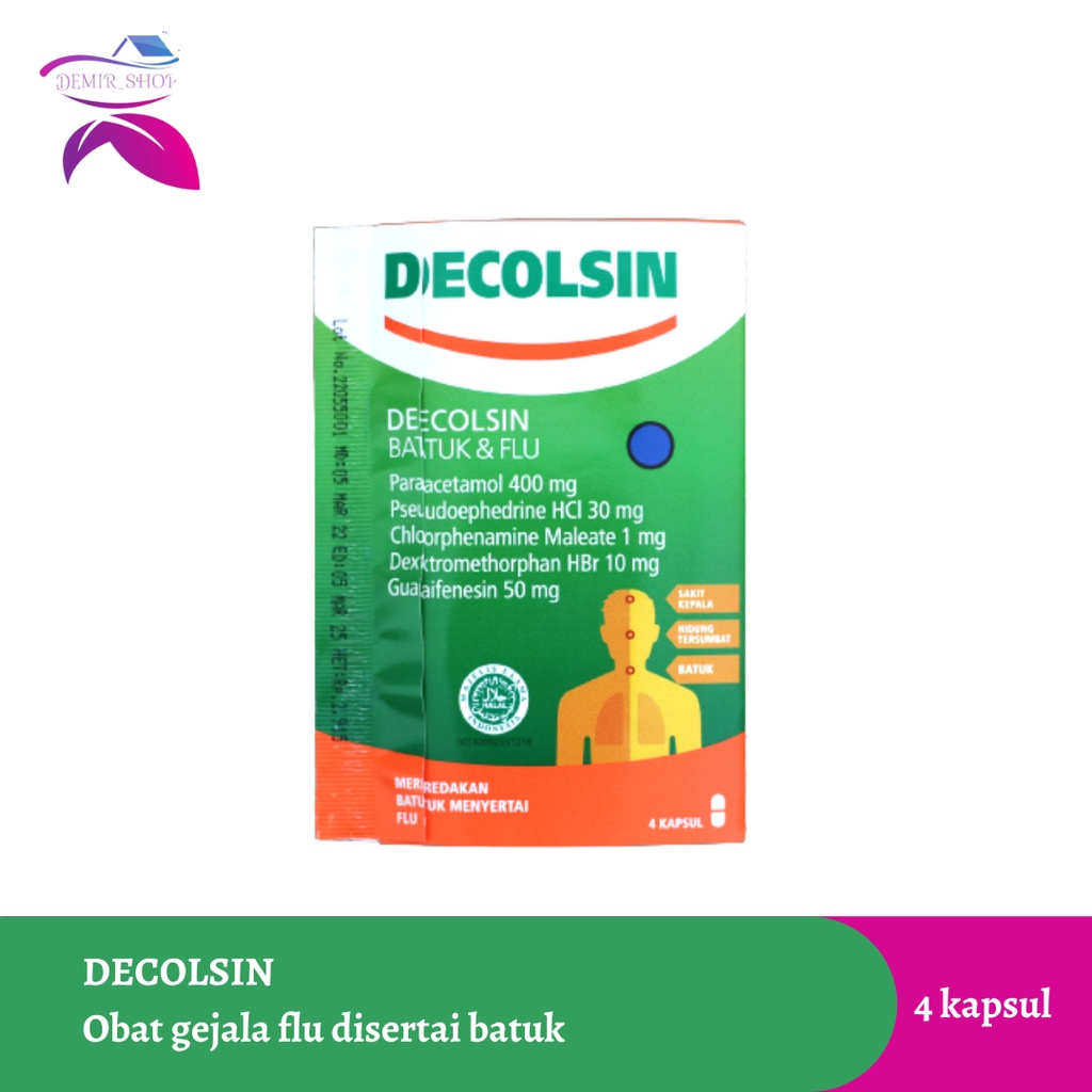 Decolsin Kapsul Obat Gejala Flu disertai Batuk / Obat Pilek