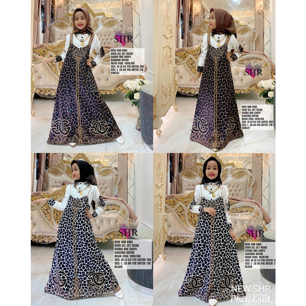 CODNEW SHR KIDS OVER ALL SET HIJAB SCUBA MIX CREPE ORI SHR 100%