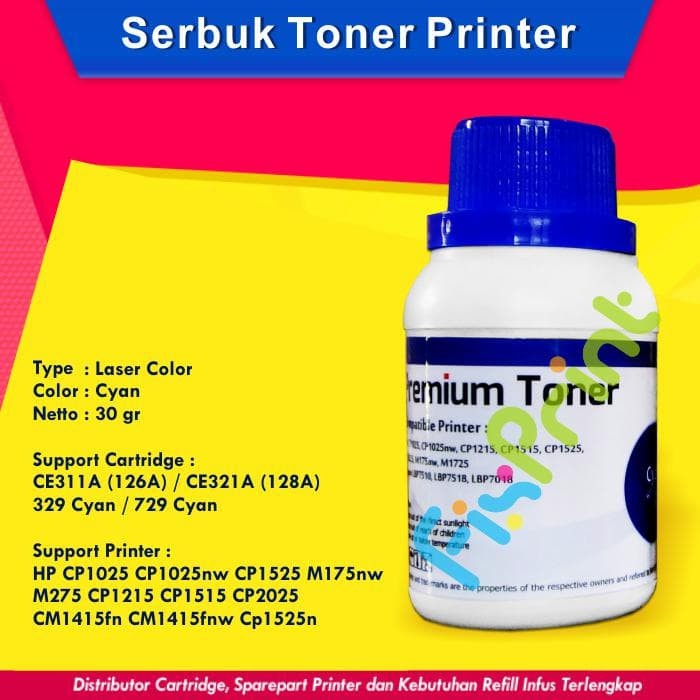 Serbuk Toner HP CP1025 CP1025 CP1025nw CP1215 CP1515 CP1525 Cyan - Biru FPJNew2997