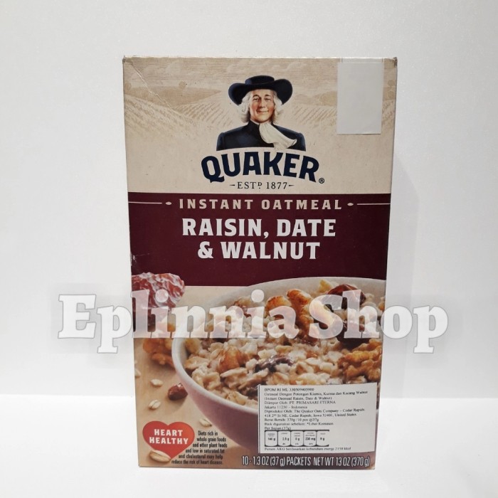 

Quaker Instan Oatmeal Raisin Date & Walnut 370 gr - Makanan Sarapan