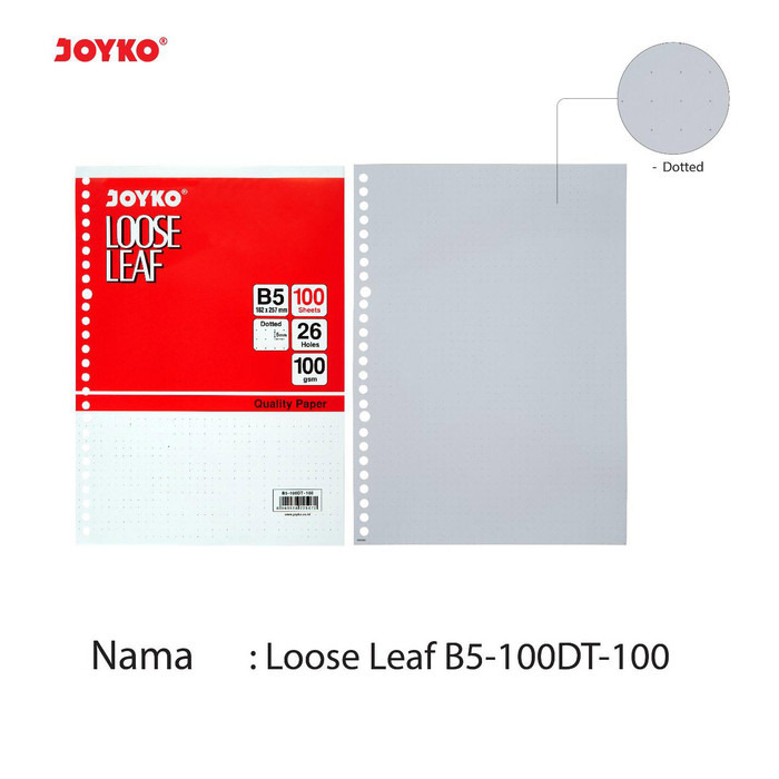 

Joyko Kertas Binder Loose Leaf Dotted Titik Dot B5 100Gsm 100Sheet ORI