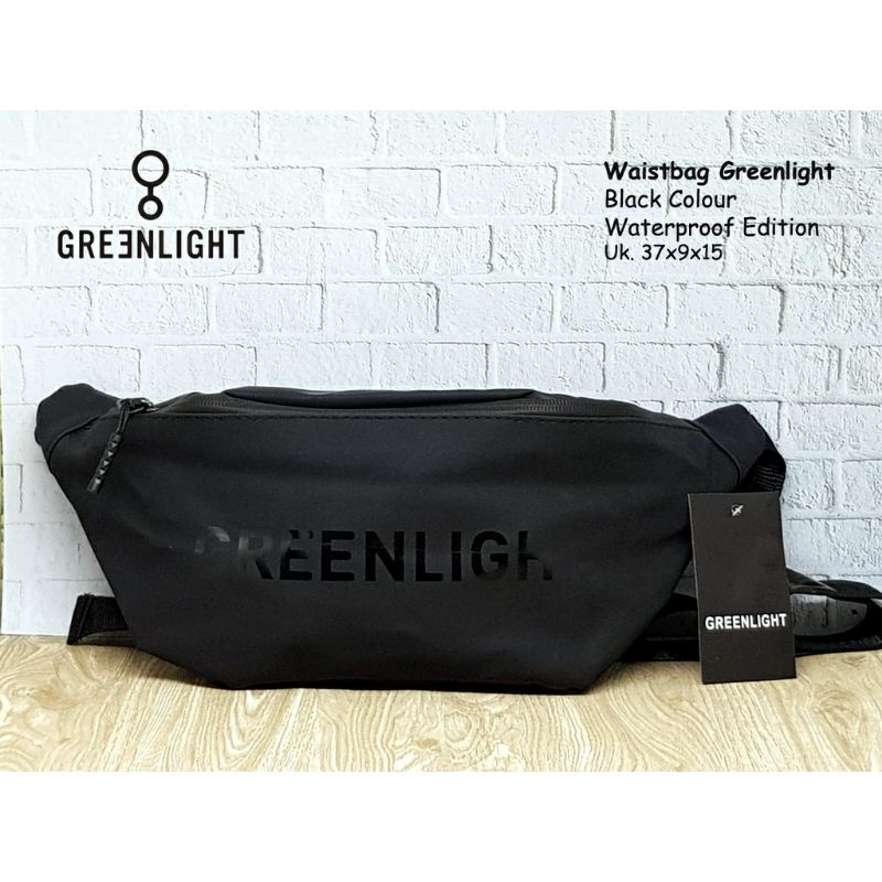 Tas Waistbag Pria Tas Pinggang Greenlight Waterproof  Tas Pinggang Wanita Pria Unisex tas kekinian W