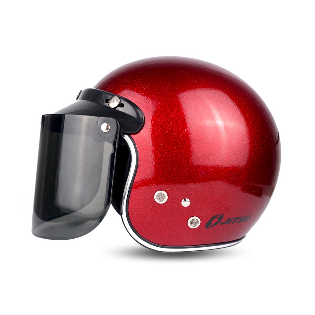 Jitsu Helm Retro Premium Glam Series Maroon