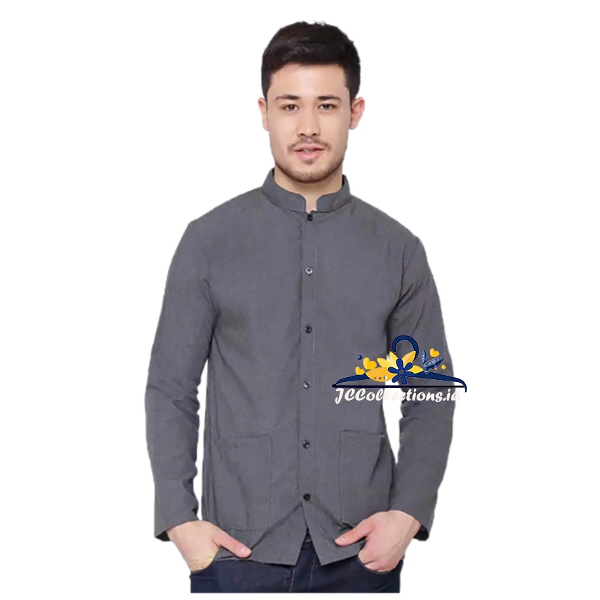 Baju Koko Pria Polos Yusuf Kemeja Koko Kekinian  - JCCollections