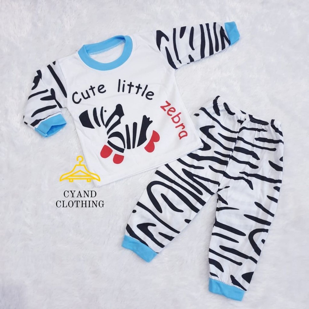 piyama anak setelan panjang zebra