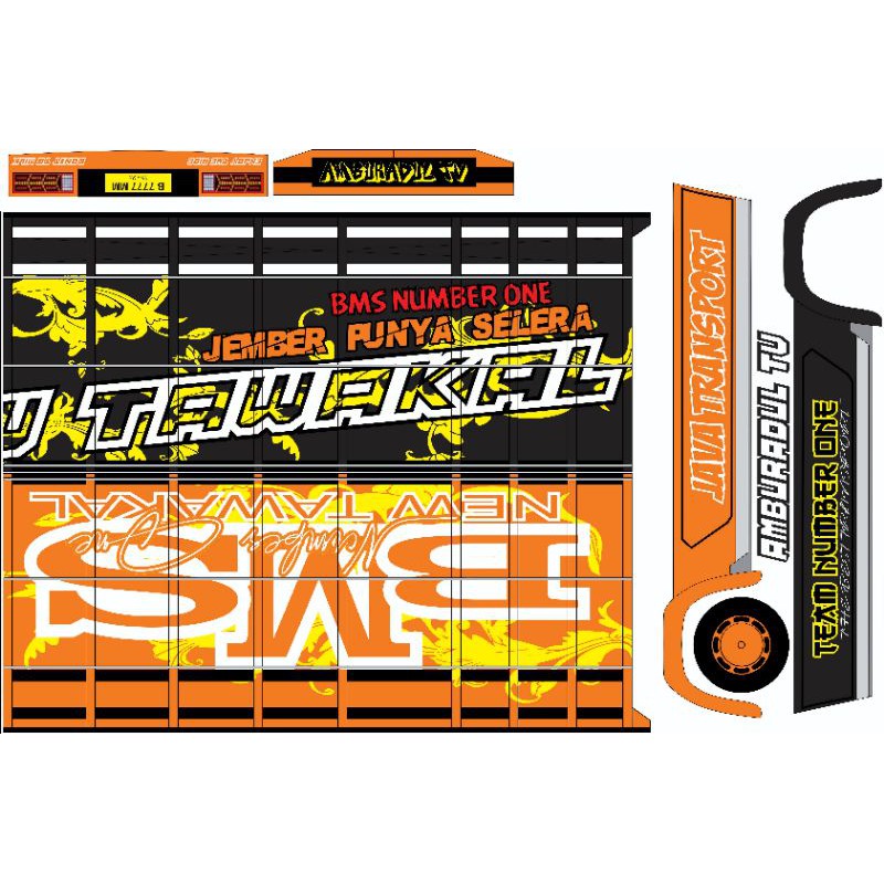 LEMBARAN STIKER PAPERCRAFT TRUK OLENG UKURAN BESAR NEW TAWAKAL 3 SKALA 16 MURAH