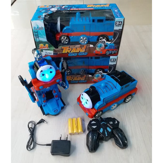 MAINAN ANAK RC THOMAS ROBOT TRAIN GO GO MOBIL THOMAS 2IN1 REMOTE CONTROL