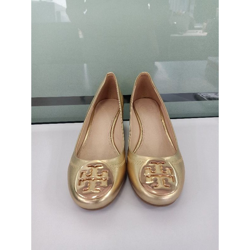 Sepatu Tory Burch Wedges Gold Prelove (second) original