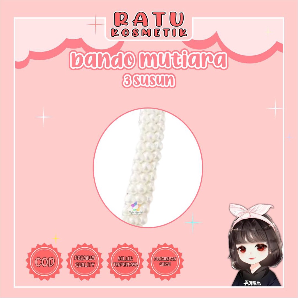 ❤ RATU ❤ Bando Impor Korea Mutiara Besi Kualitas Import
