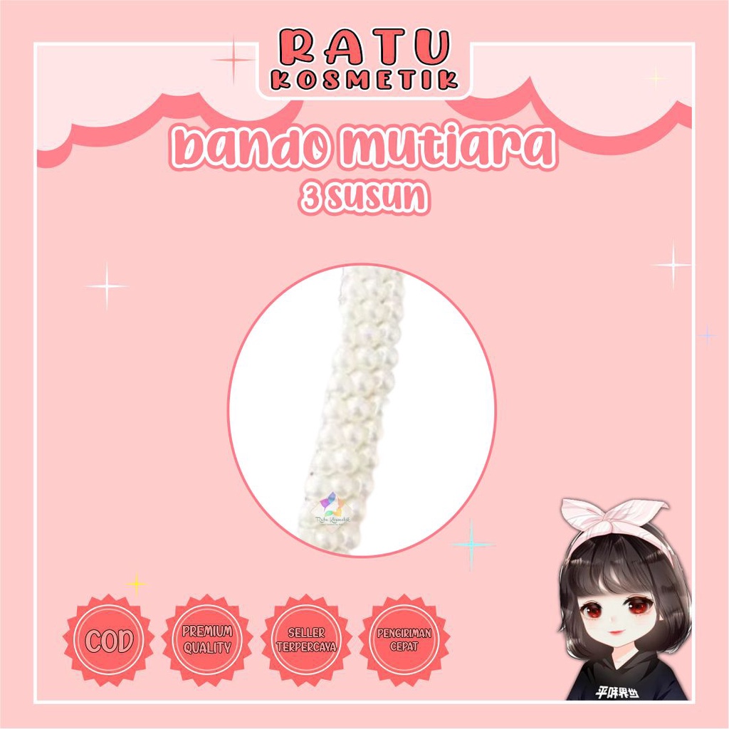 ❤ RATU ❤ Bando Impor Korea Mutiara Besi Kualitas Import