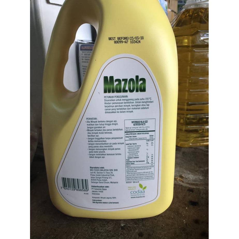 MAZOLA CORN OIL MINYAK JAGUNG 3,5 LITER