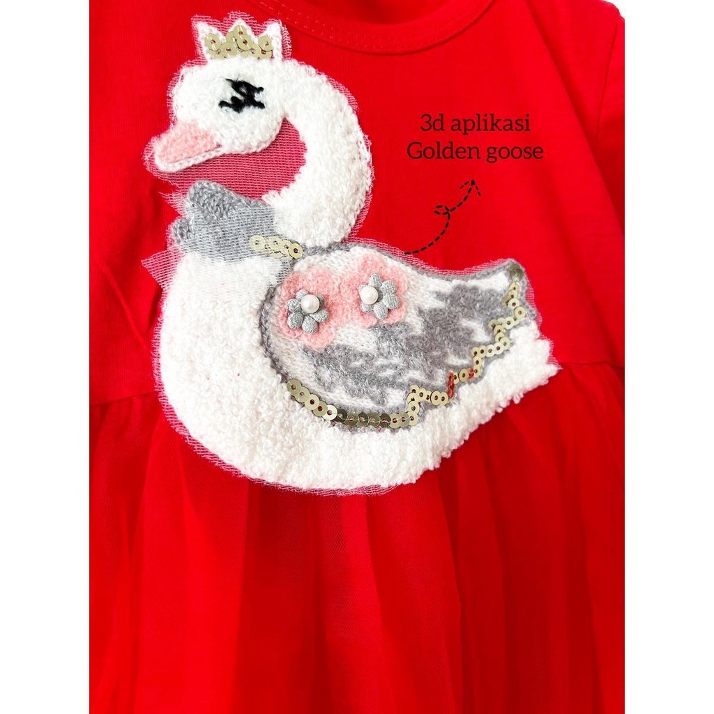 IMPORT DRESS STRAWBERRY / GOLDEN GOOSE / SLEEPING BEAUTY MIKADO POLKIA LUCKY CAT SIENNA Pakaian Baju Pergi Lucu Fashion Anak Bayi Perempuan Cewek Terlaris Impor