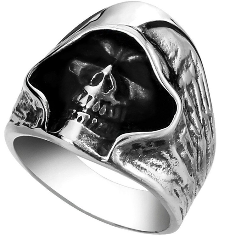 SEUSUK  Vintage Biker Gothic Casted Death Grim Reaper Skull Fashion Punk Ring