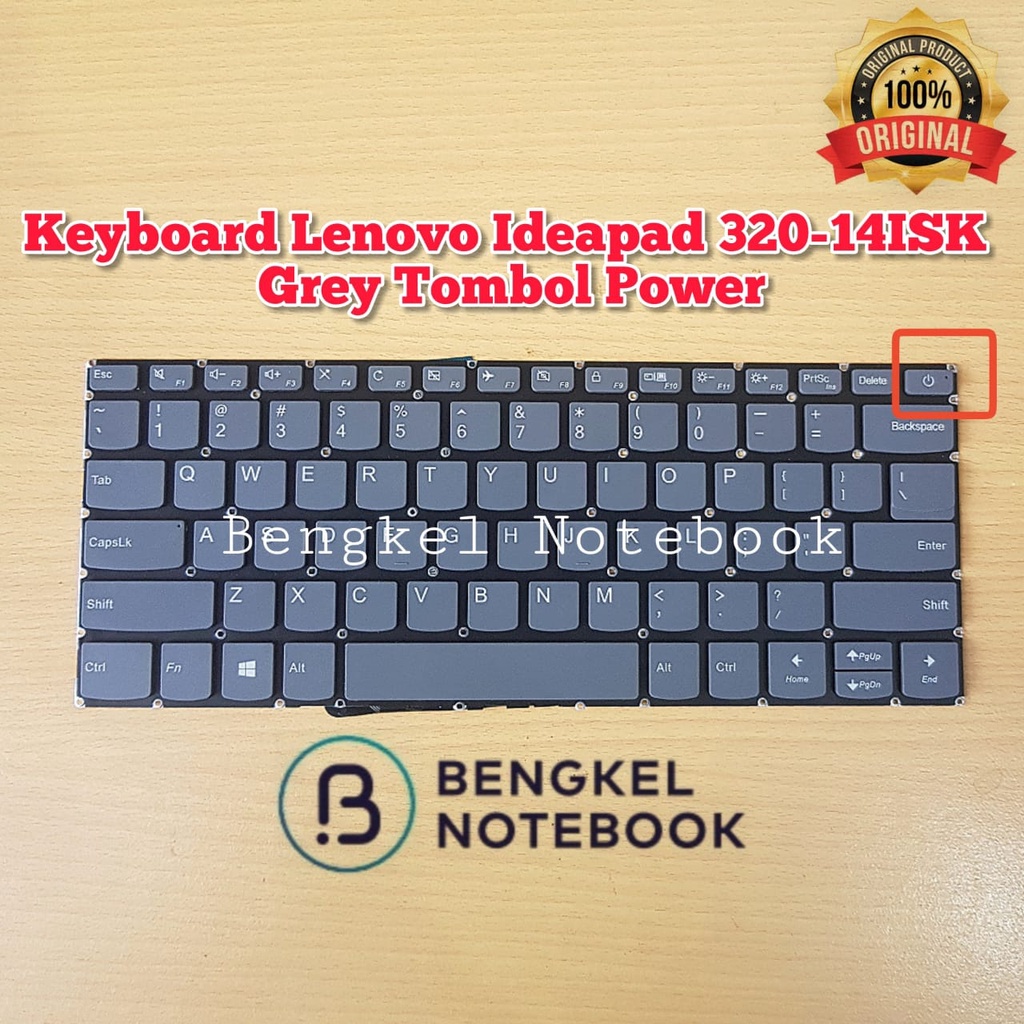 Keyboard Lenovo IdeaPad 320-14ISK V14-IIL V14-ADA V14-IGL V14-IIL Grey Tombol Power