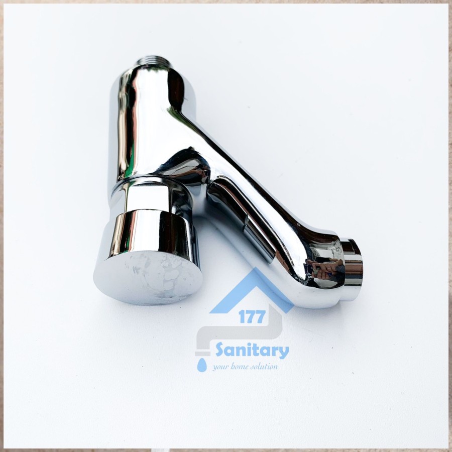 Kran tembok Kuningan Tekan 119 / Keran Air push  minimalis Pencet On Off otomatis automatic faucet close brasssanitary177