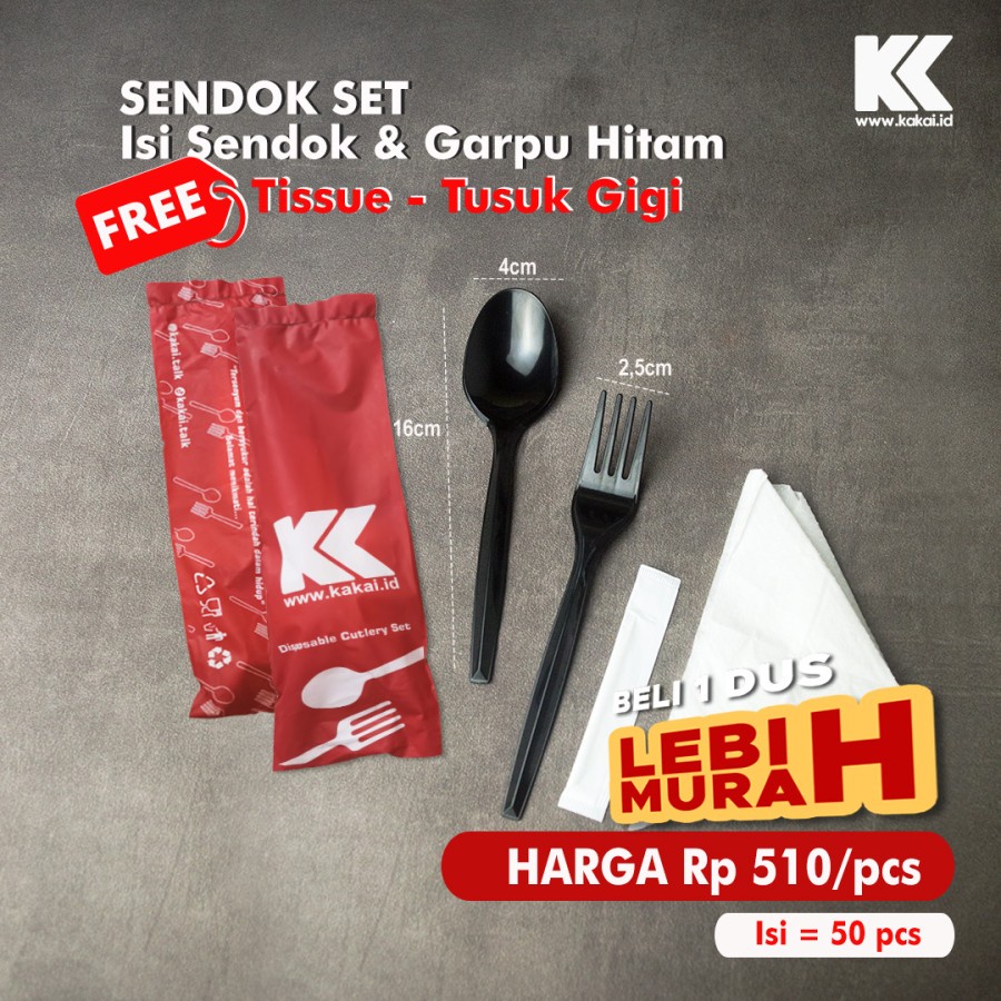 

SENDOK + GARPU SET @50 PCS / CUTLERY SET / SENDOK STERIL