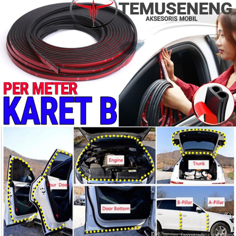 Harga Per Meter ! Karet Lis Peredam Pintu Mobil Bentuk B Pelindug Pengalaman Kap Mesin Bagasi Murah