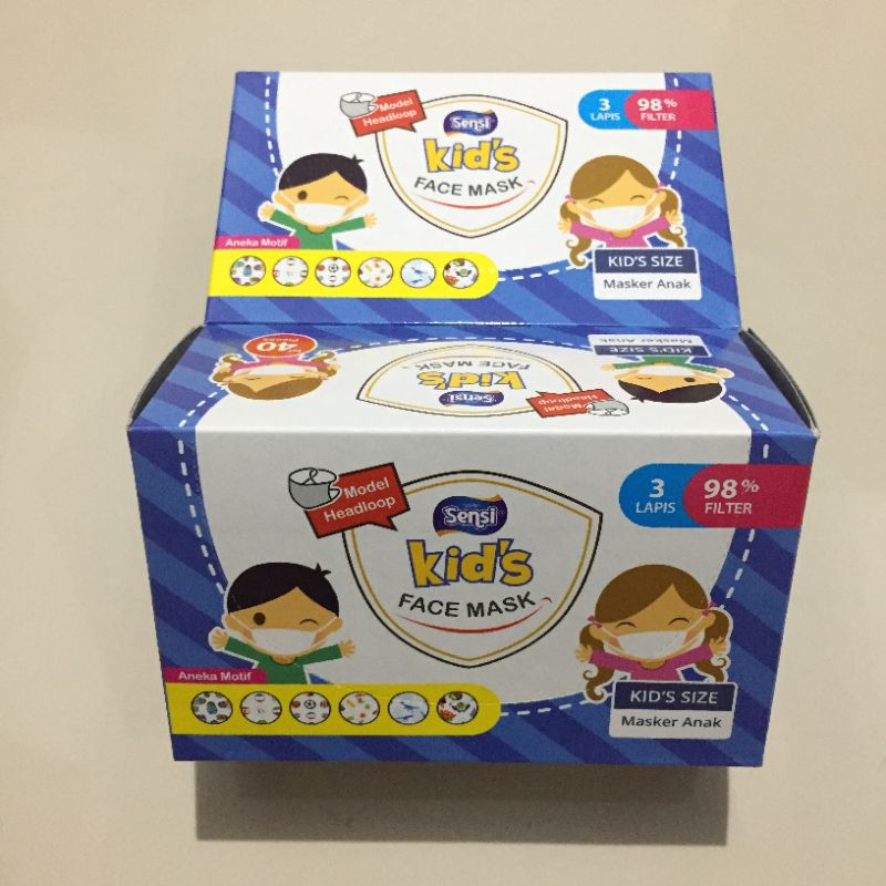 Masker Sensi Anak Masker Sensi Hijab Anak Bermotif - Masker Medis Sensi