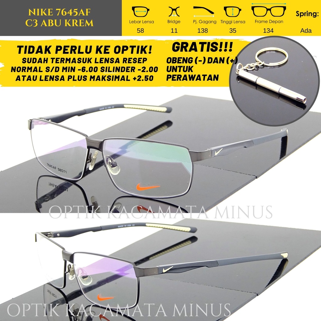 PAKET Kacamata Lensa Minus Silinder Standar Optik Kacamata Baca Sporty