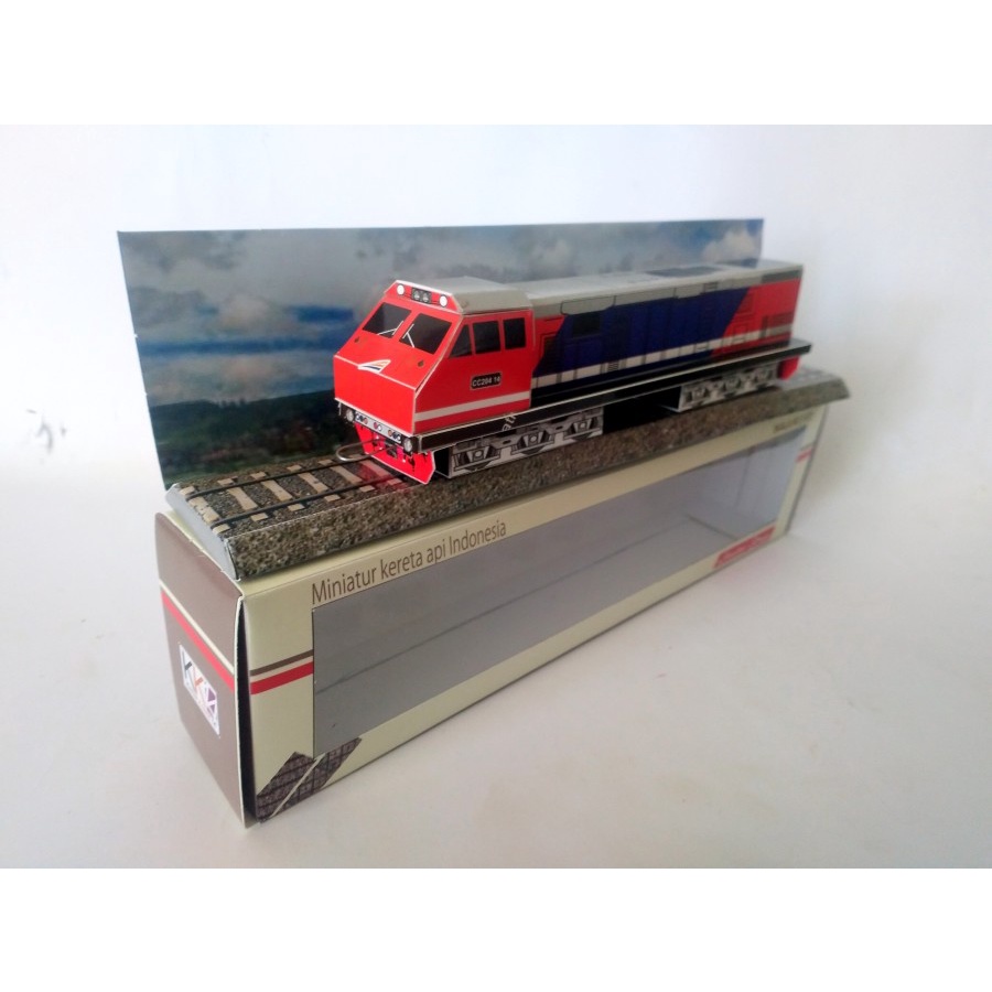 Lokomotif CC201 Sumsel Merah Biru - miniatur kereta api indonesia