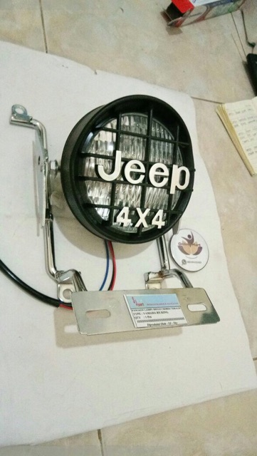 Lampu jeep new H4 plus breket tulang rx king