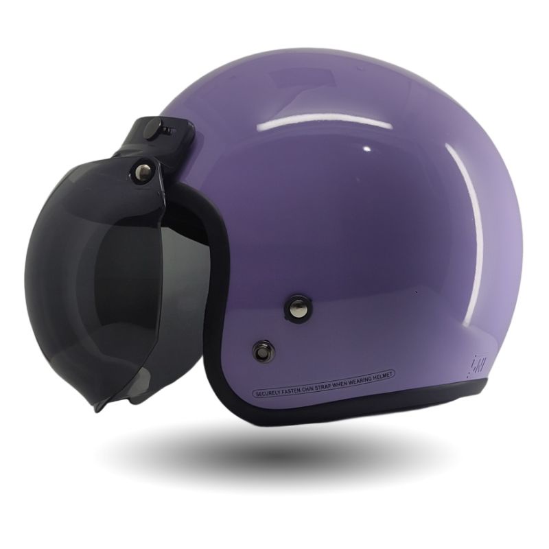 Helm Bogo Wanita Retro Polos Ungu Pastel Lilac Murah SNI