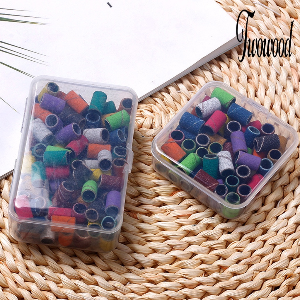 50 / 100 Pcs Aksesoris Mesin Bor Listrik Cincin Amplas Poles Kuku Buram Warna Campur Untuk Manicure