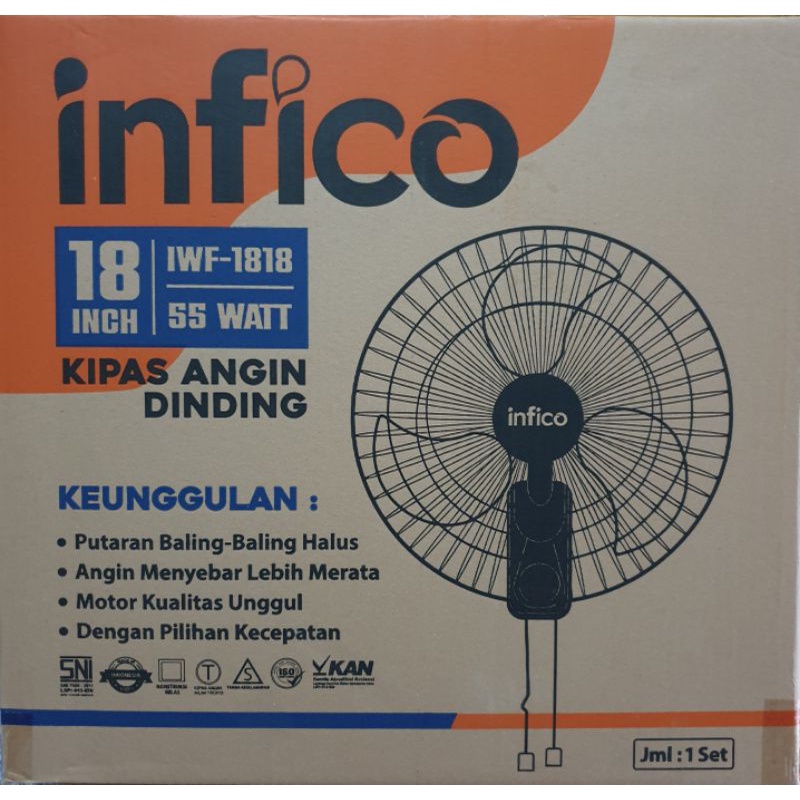 Kipas Angin Dinding 18 inch Besi Tornado Infico IWF-1818